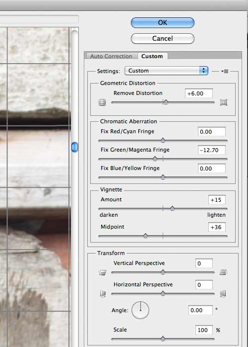 correction settings
