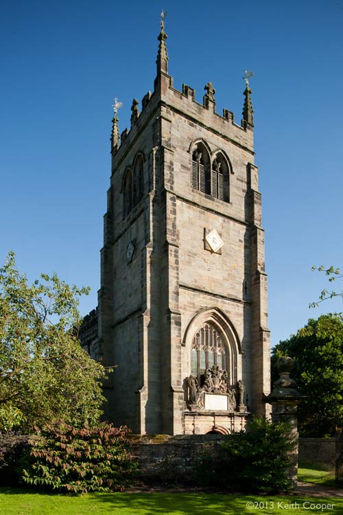 shifted front view of the church at Staunton Harold