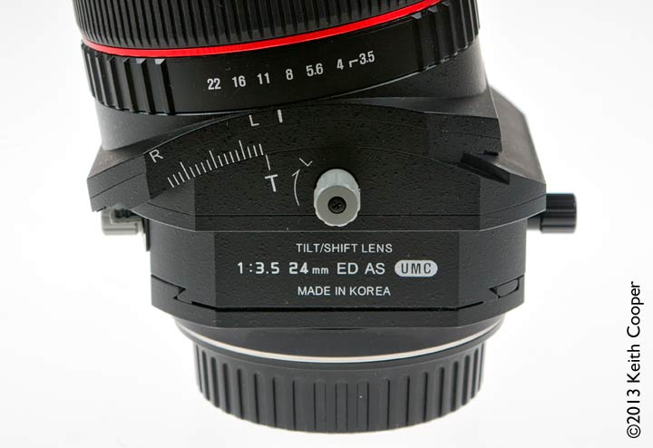 lens at maximum tilt setting