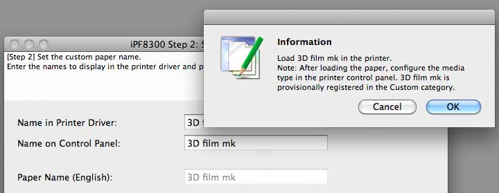 setting custom media type for printer