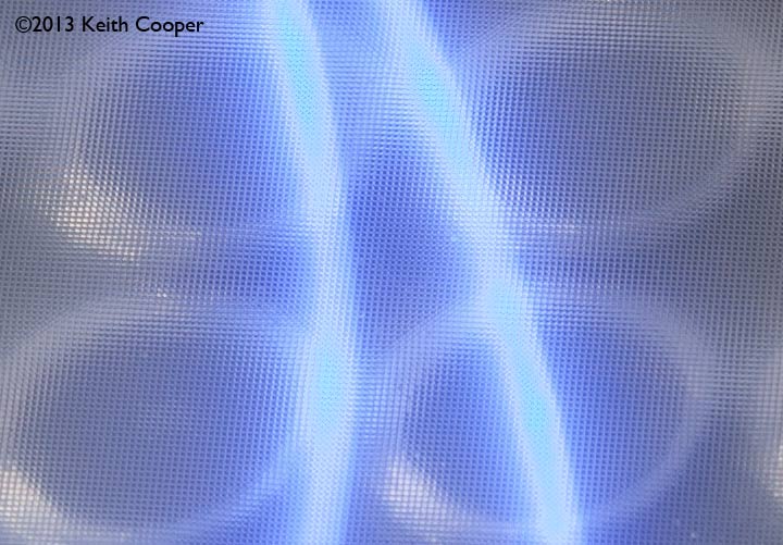 blue laser shows fluorescense of plastic