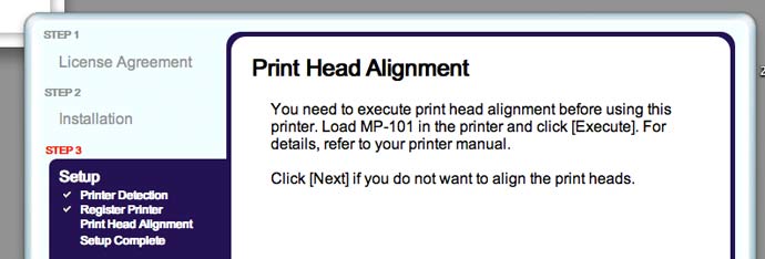 print head alignment