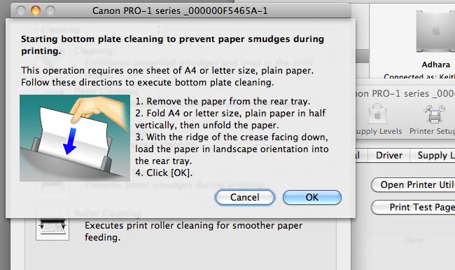 using paper to clean insides of printer