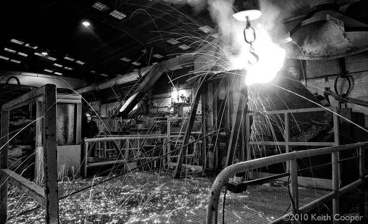 sparks at a foundry
