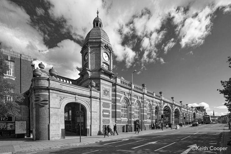 Leicester railway station - full B&W tonality preset