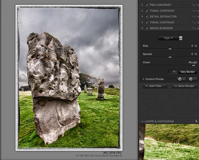 adding a picture border effect