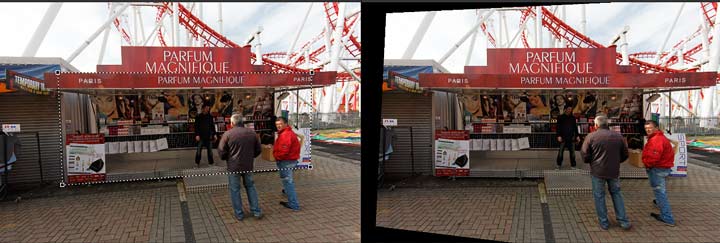 automatic cropping of image after adjustment