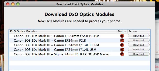 range of incorrect modules