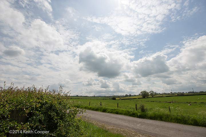 landscape shot with the sun just outside the frame