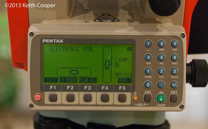 electronic leveling of Pentax total stations