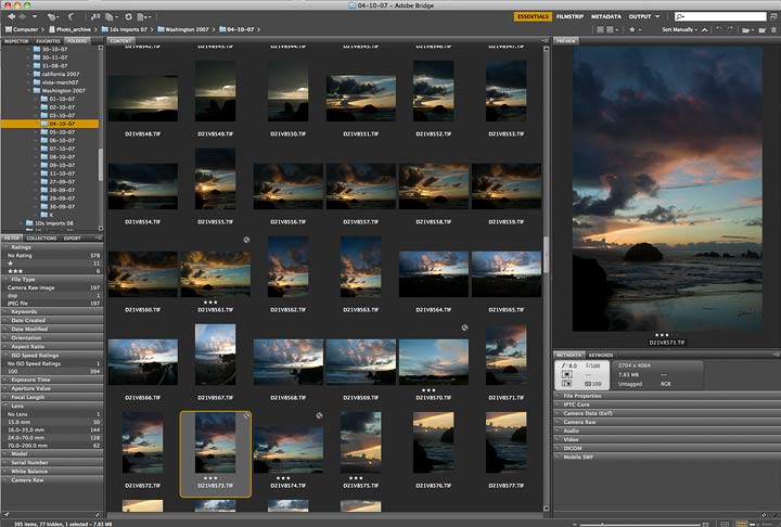 selection of image for creating a large print of a sunset