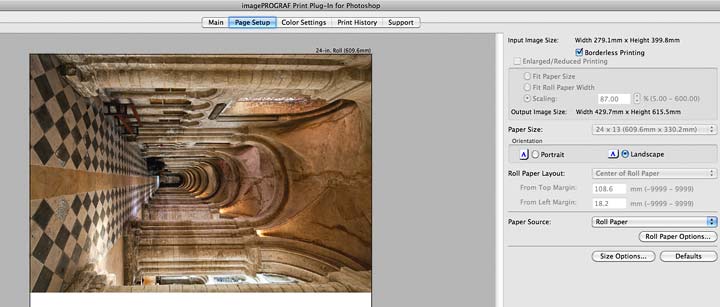 borderless print preparation