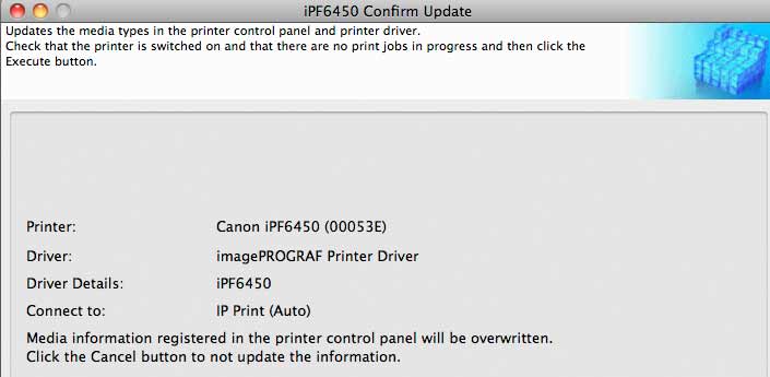 updating printer settings