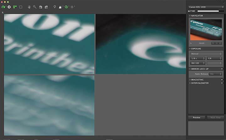 split live view dispaly from canon 100D