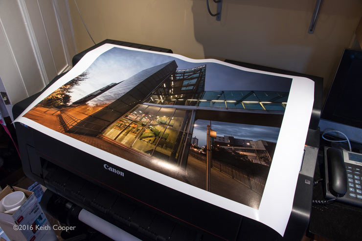 print of Highcross car park at dusk