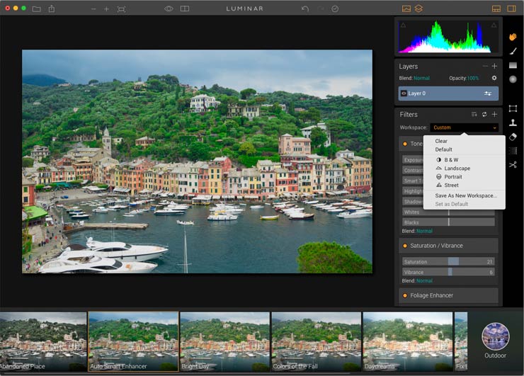 setting image editing options