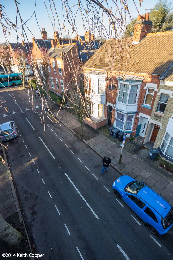 photograph of houses taken at 8.4 metres elevation
