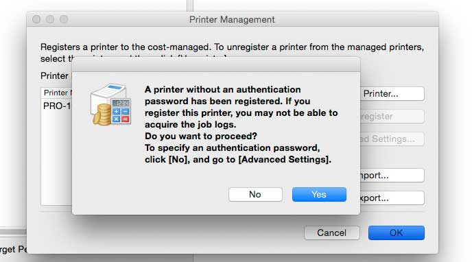 printer password
