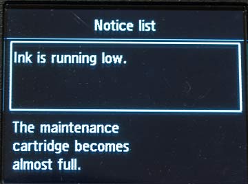 maintenace cart level warning