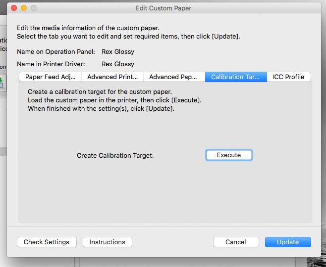 calibration option for new media type
