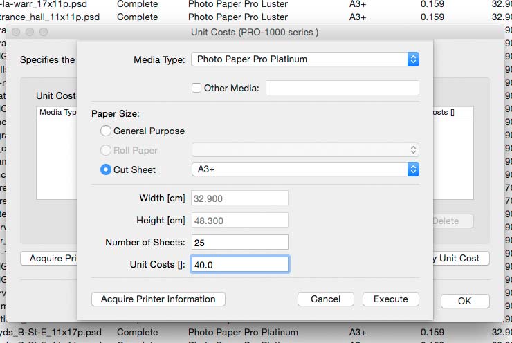 setting costs for a paper