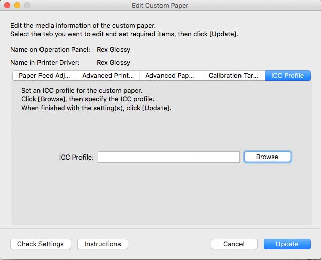 setting a default icc profile