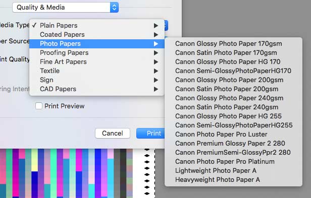 choosing a media type for profiling