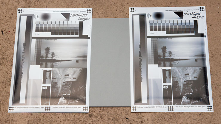 Outdoor photo sowin two test prints