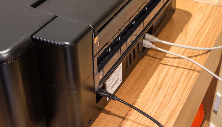 rear connections to the printer