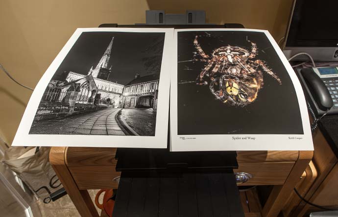 two test print on a cotton rag based art paper