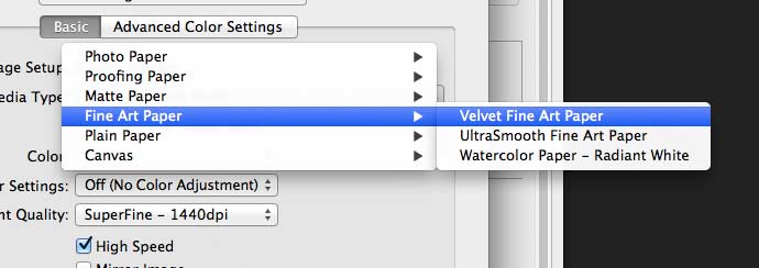 choosing the right media settings for profiling papers