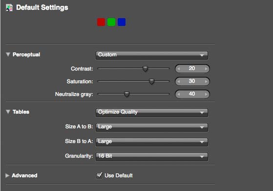 i1 Profiler profiling settigns