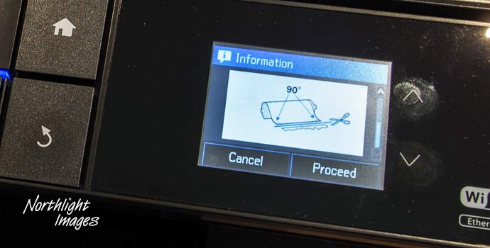 printer information display - roll paper