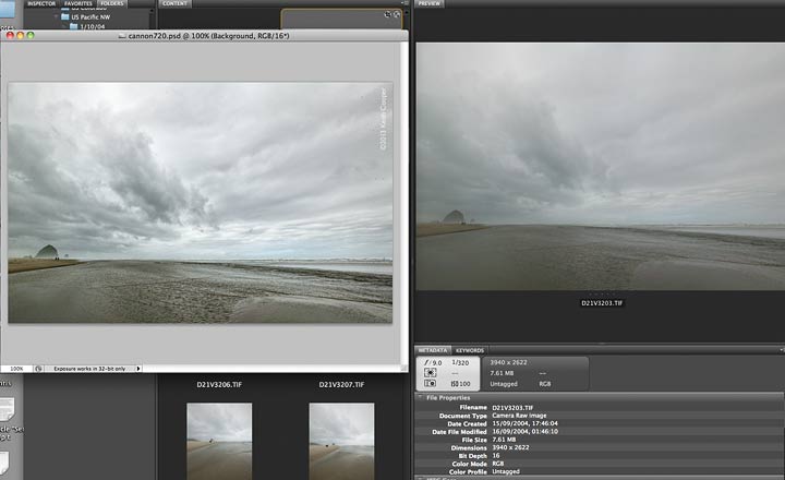 comparison of before and after versions of image