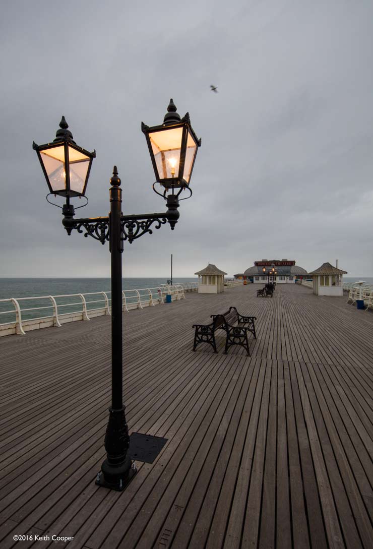 cromer pier at dusk