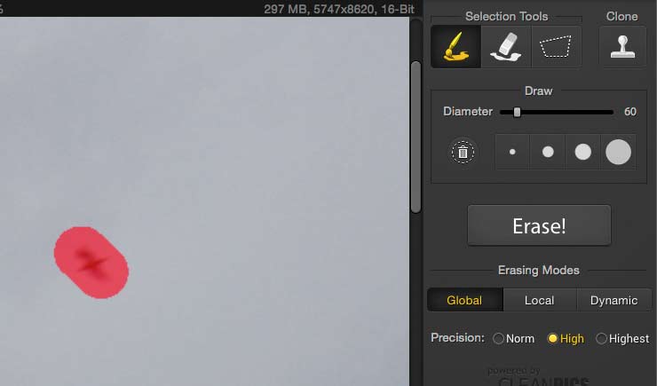 selecting item in photo to be removed