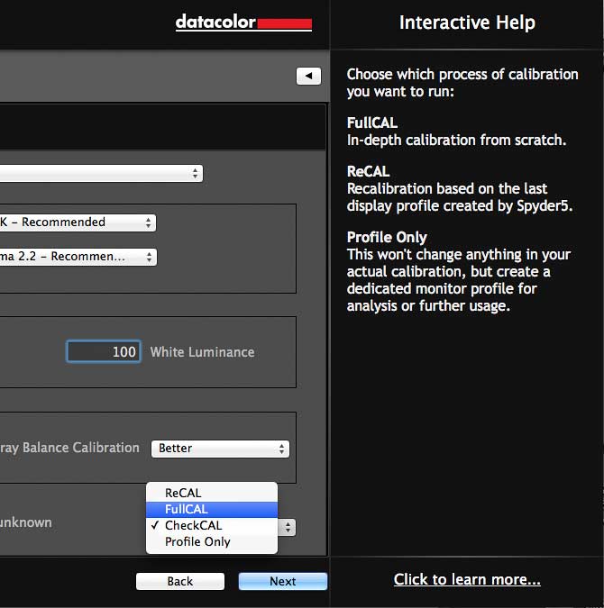 multiple calibration options