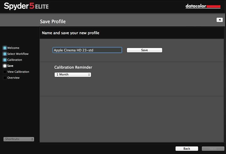 saving profile created by spyder software
