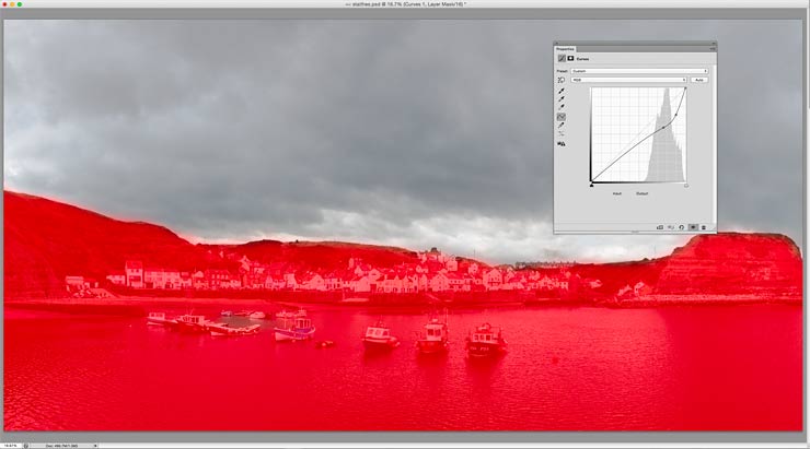 mask applied to adjustment layer