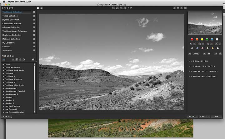 opening B&W effects plugin from Topaz Labs