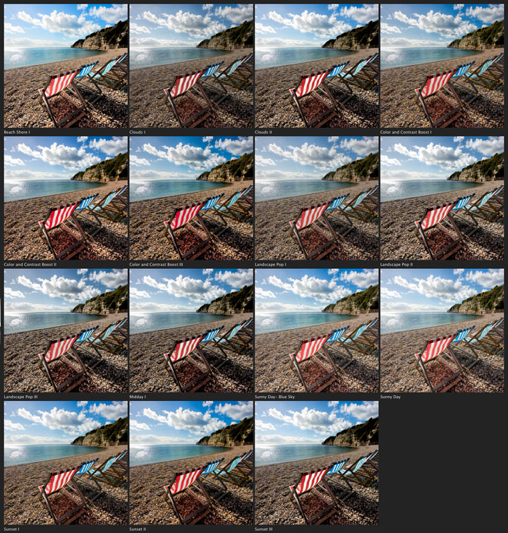 range of adjustments from presets