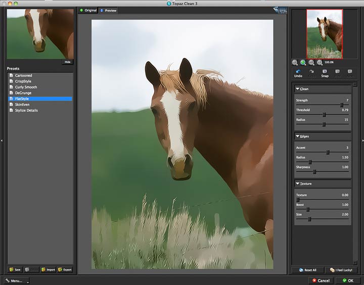 flat stylised look