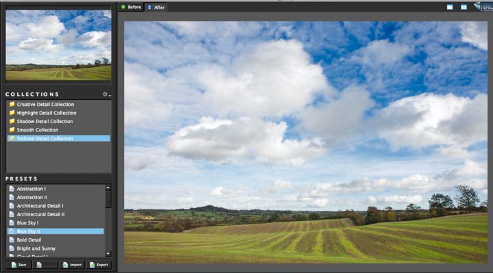 blue sky setting boosts saturation