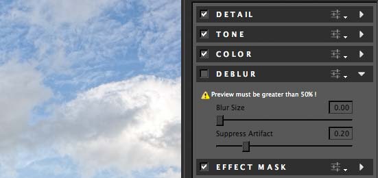 sharpening controls