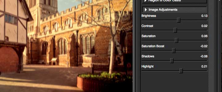 image adjustment options