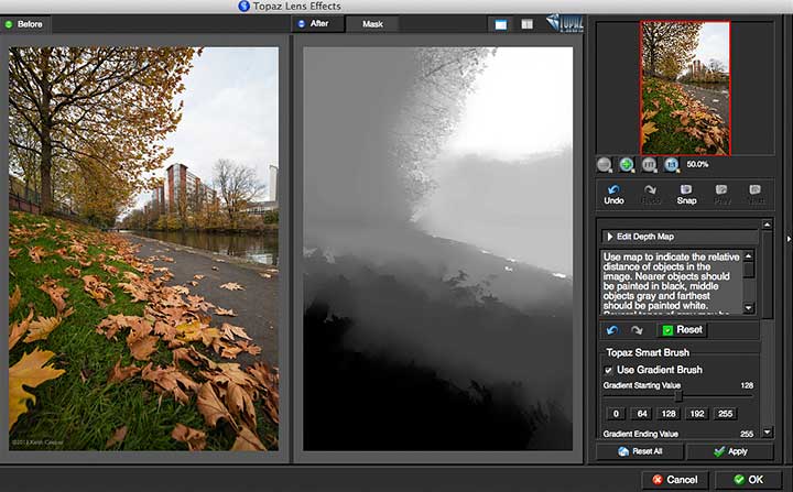 editing the depth map
