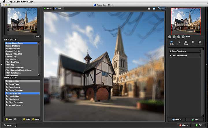 centre focus effect
