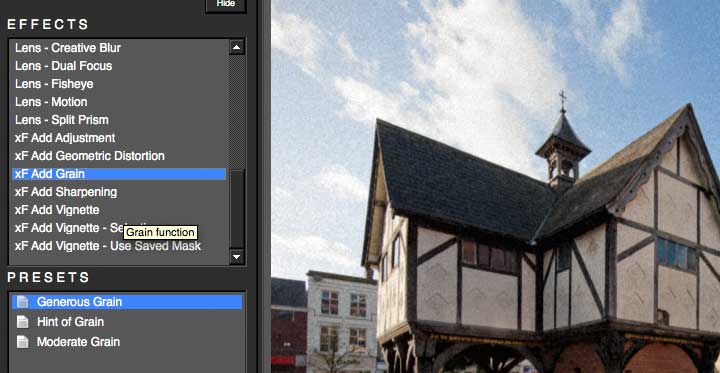 adding a film grain effect