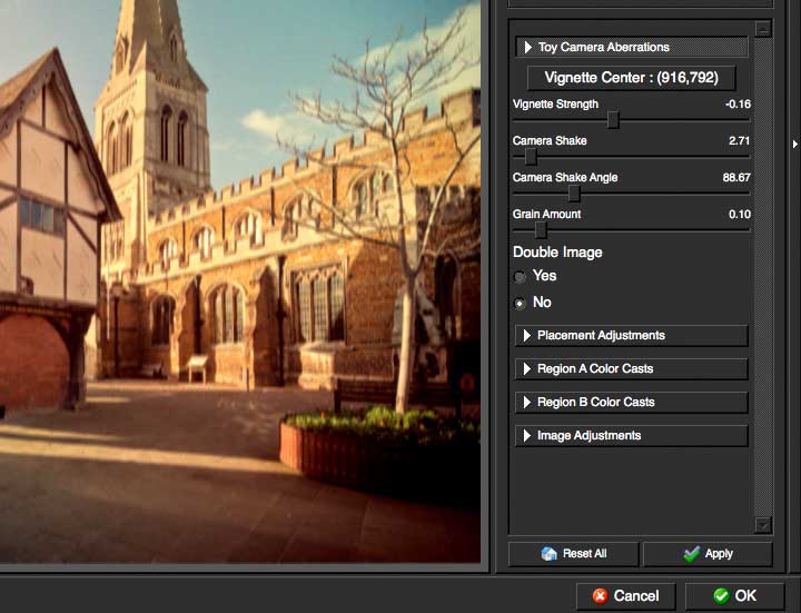 detail of control settings