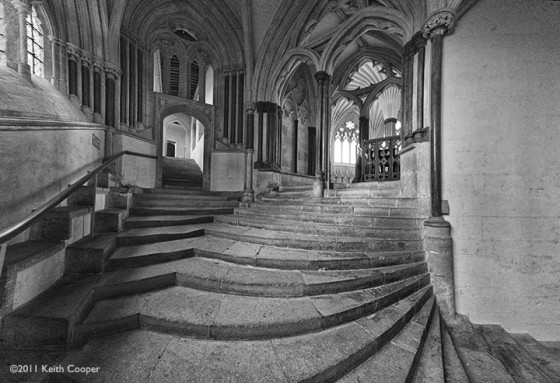 The steps leading up to the chapterhouse, Wells cathedral